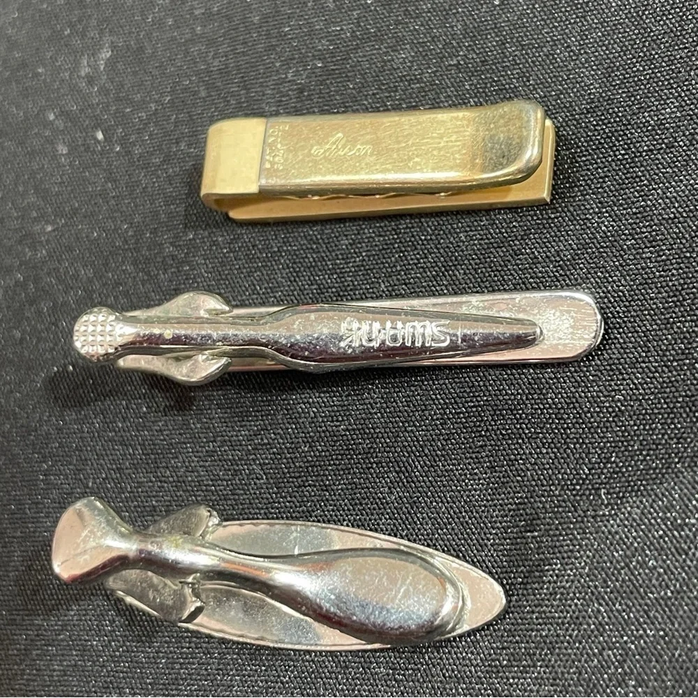 Elegant Silver and Gold Tie Clips Set